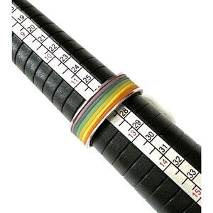 SPIKES Brand Rainbow Ring Stainless Steel Multicolor Band Pride SZ 12 Band